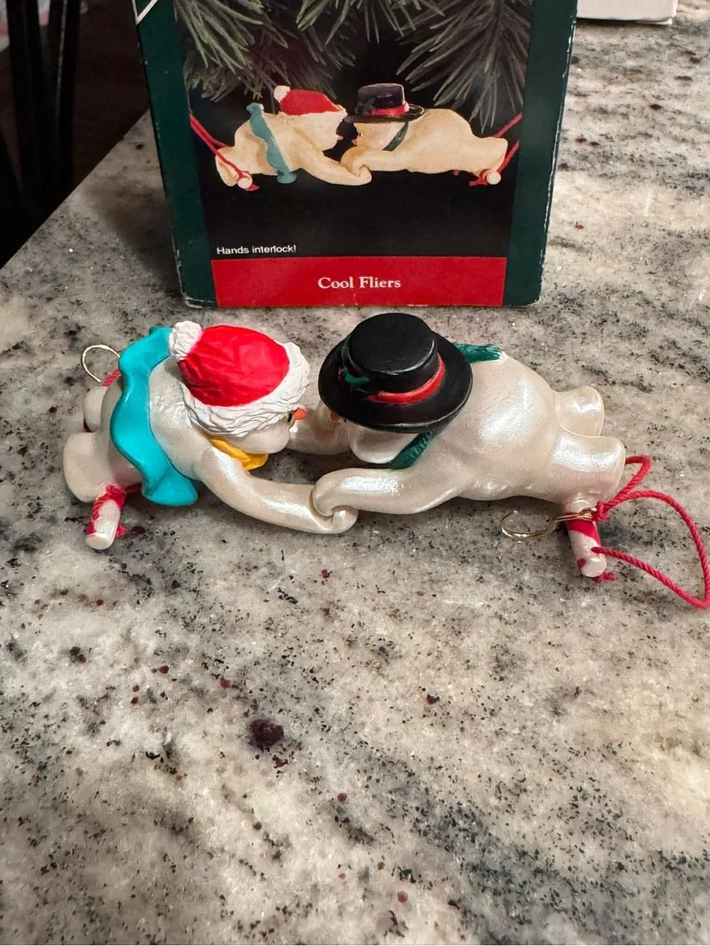 1992 vintage Hallmark Cool Fliers Ornament Set - Red, Black, Teal Accents